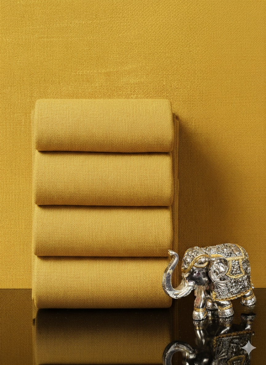 Yellow Premium Italian Cotton Linen Fabric (60 lea)