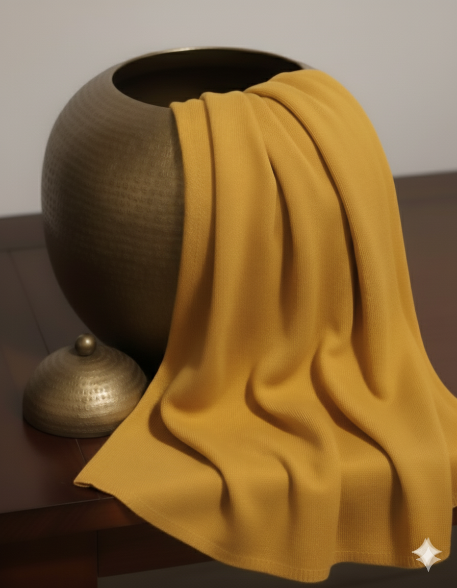 Yellow Premium Italian Cotton Linen Fabric (60 lea)