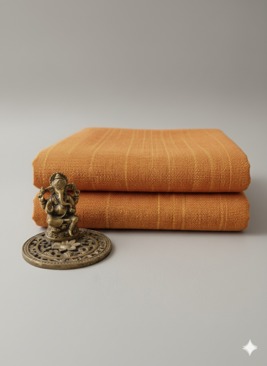 Orange Yellow Premium Italian Cotton Linen Fabric (60 lea)
