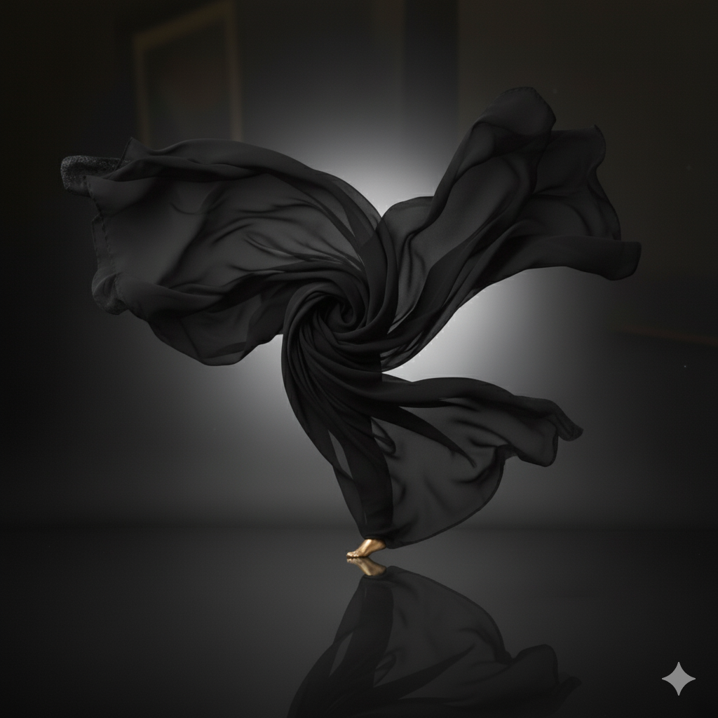Black Plain Fine Quality Blooming Georgette