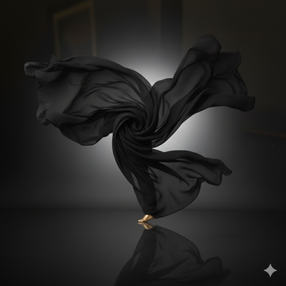 Black Plain Fine Quality Blooming Georgette