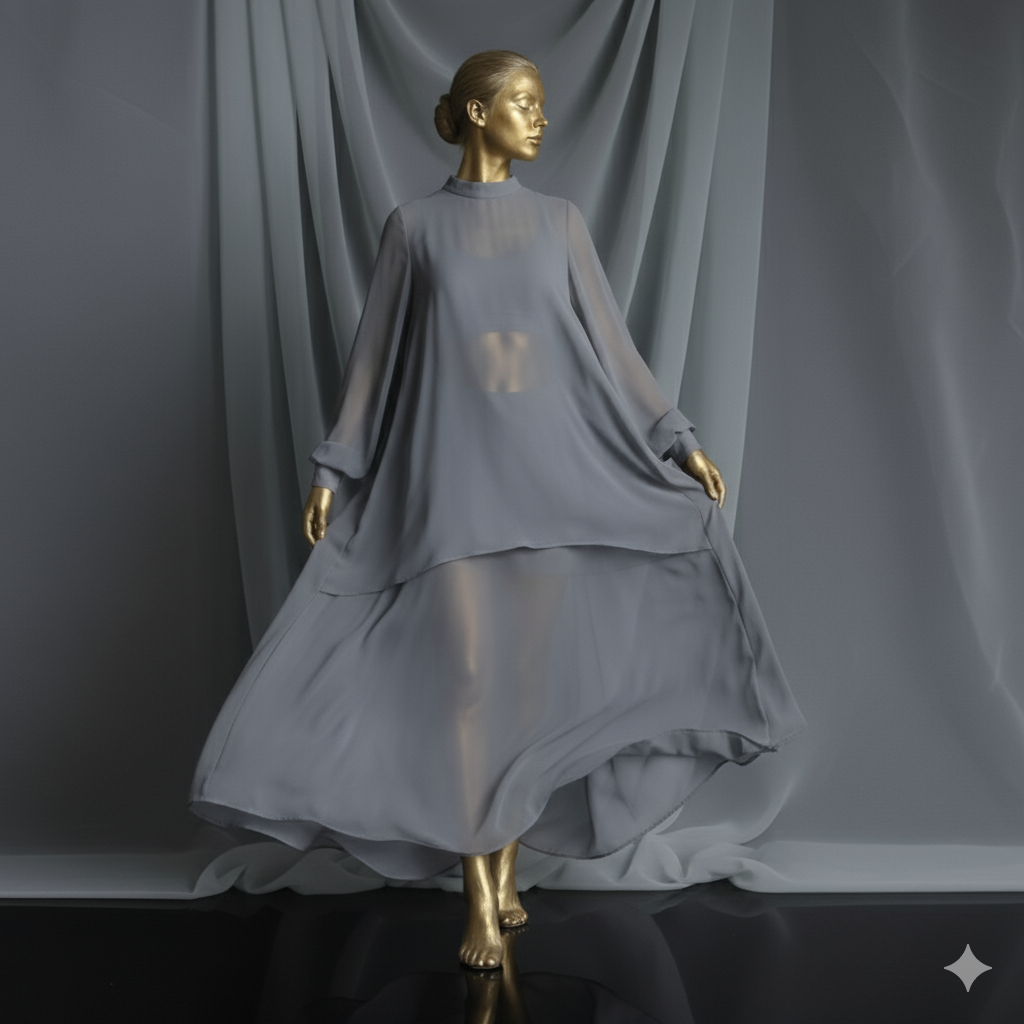 Slate Grey Georgette Fabric