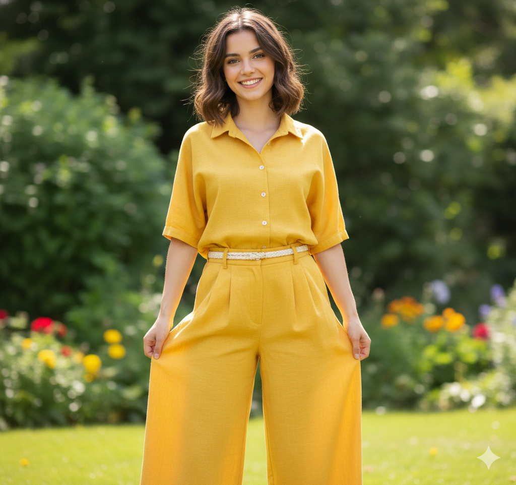 Sunflower yellow Linen