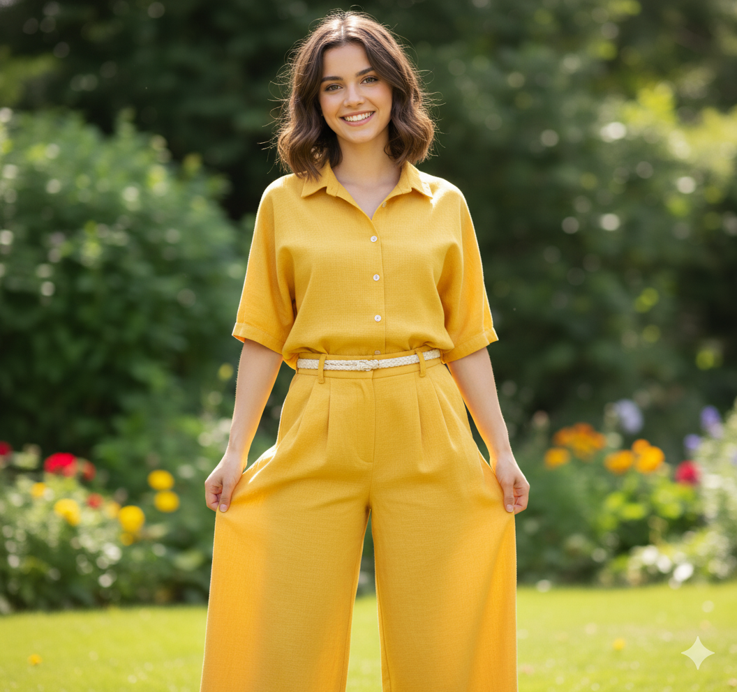Sunflower yellow Linen