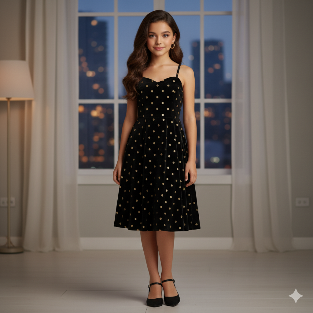 Black velvet Embroidered with light Golden sequence motifs