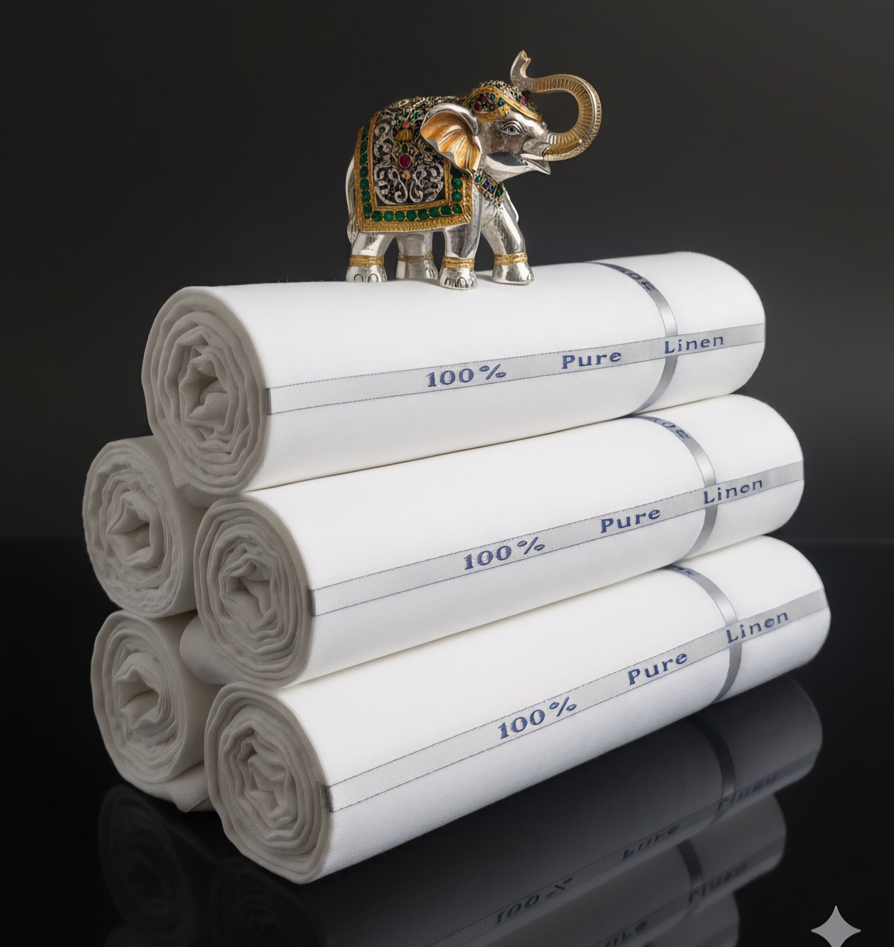 White Pure Linen Fabric (70 Lea)