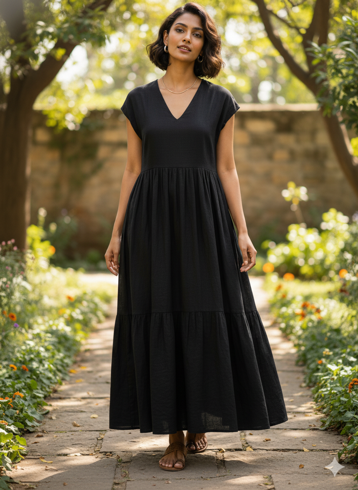 Black Premium Cotton Linen Fabric 60 lea