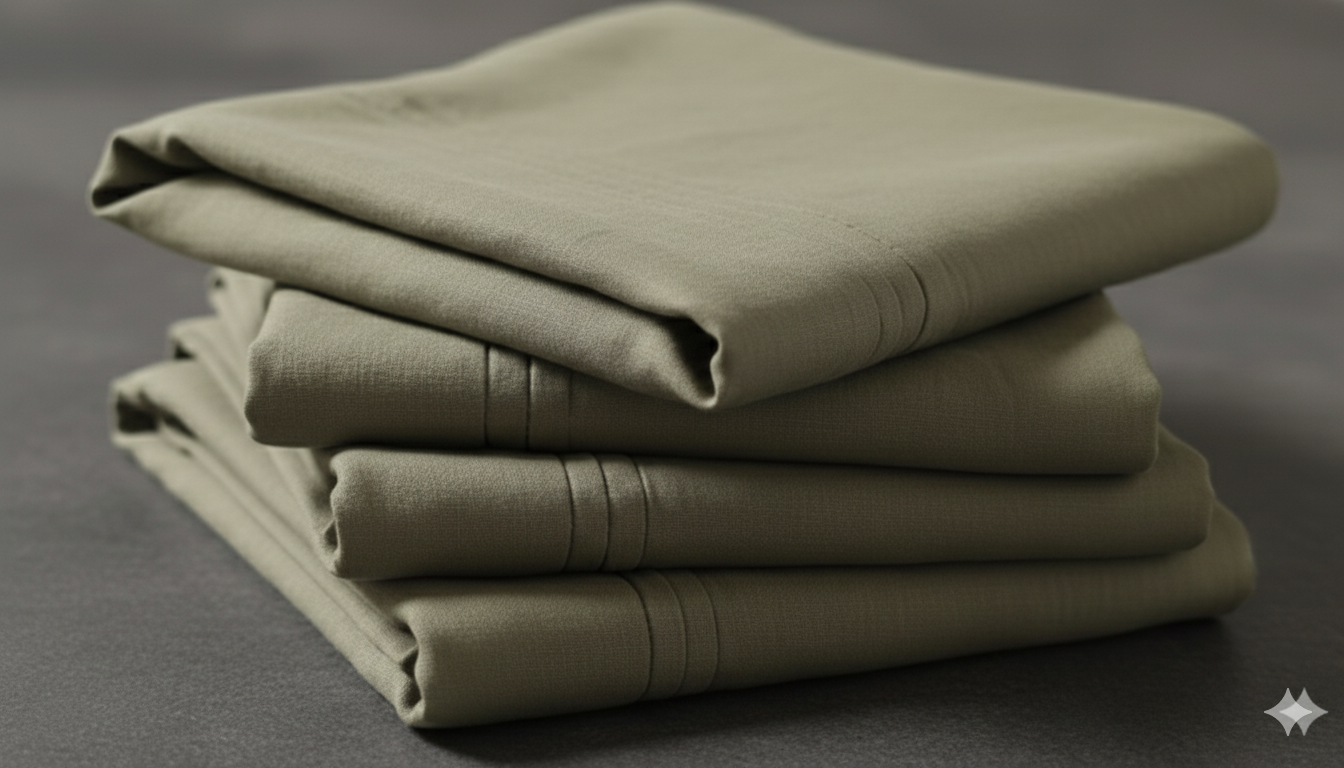 Sage Green Stone Wash Pure Cotton Linen Fabric