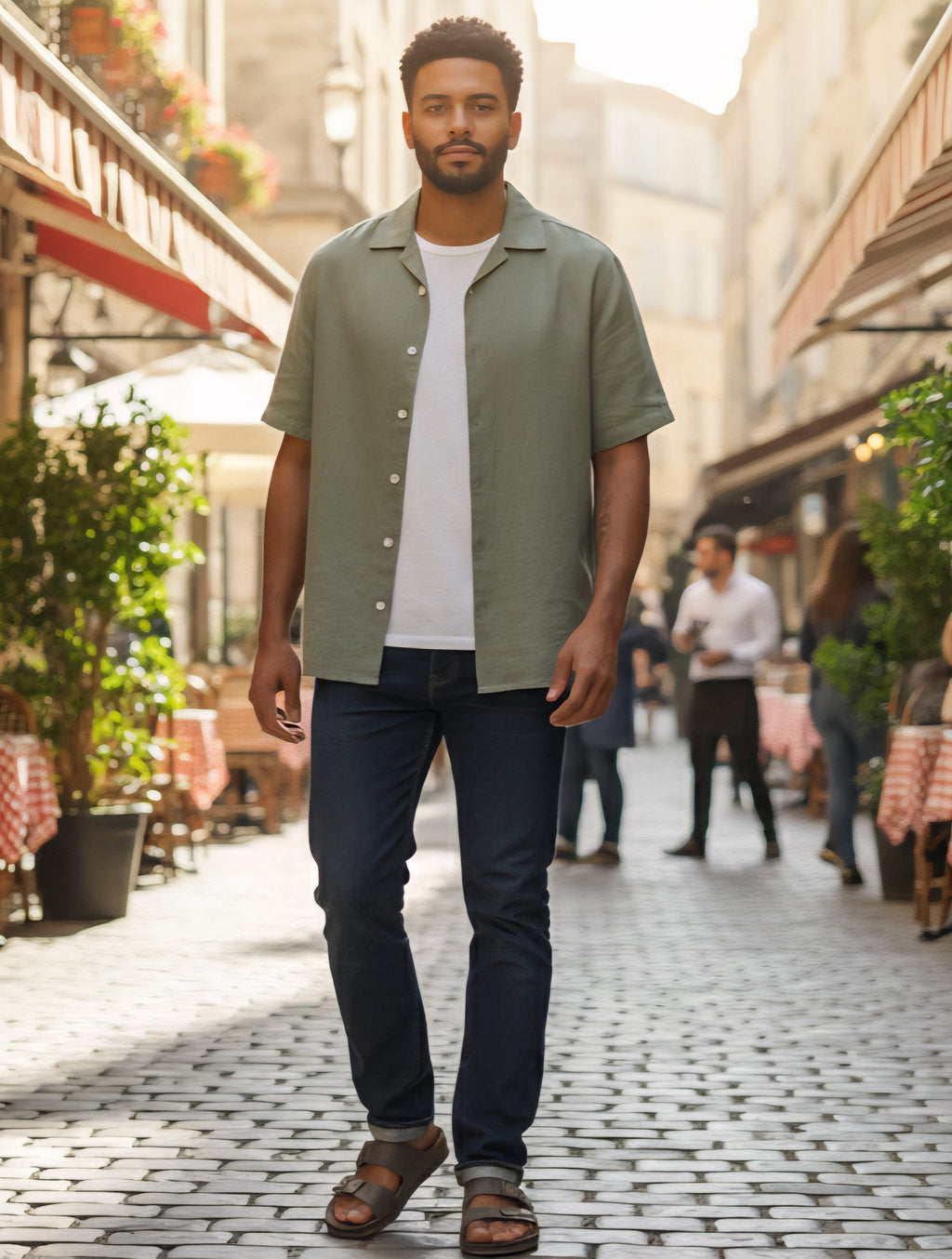 Sage Green Stone Wash Pure Cotton Linen Fabric