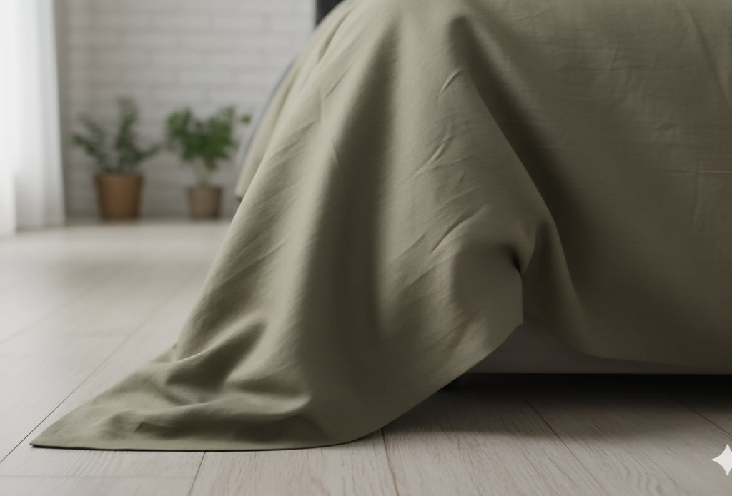 Sage Green Stone Wash Pure Cotton Linen Fabric