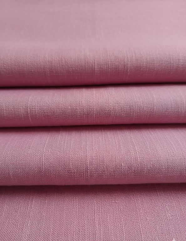Peach & Cream Two Tone Pure Cotton Linen Fabric (60 Lea)