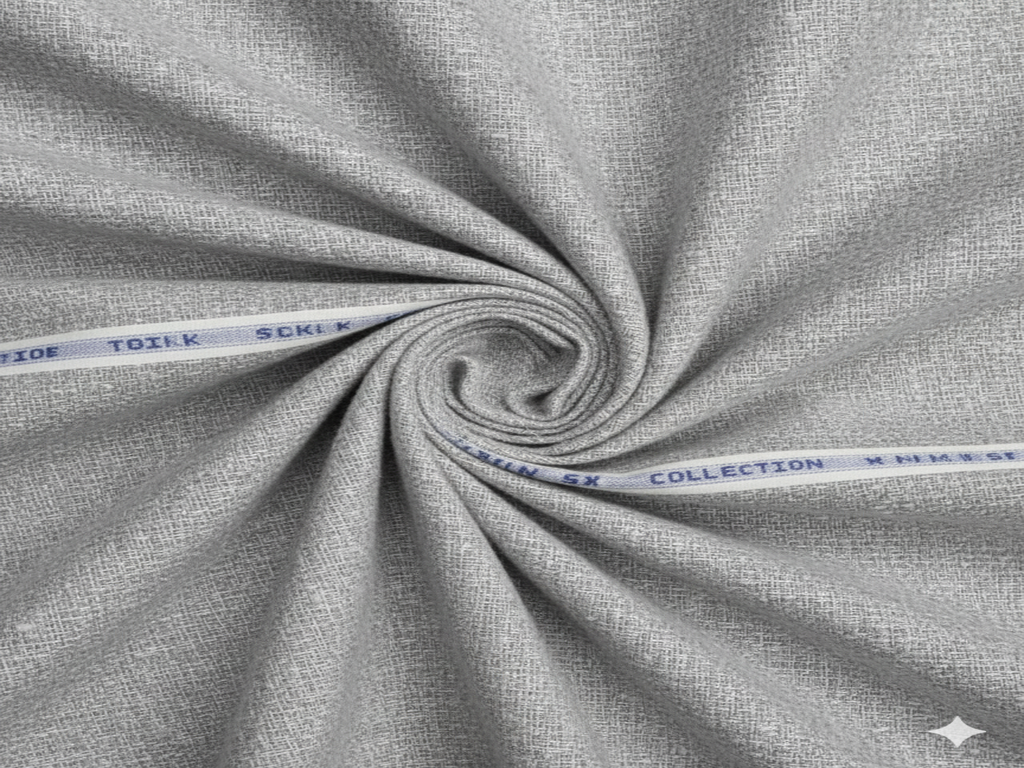 Light Grey Turkish Silk Pure Cotton Linen Fabric (60 lea)