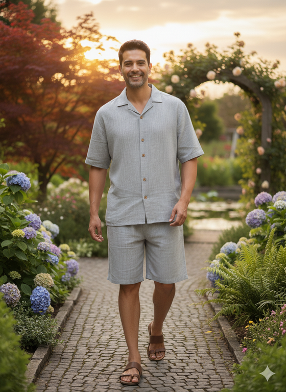 Light Grey Turkish Silk Pure Cotton Linen Fabric (60 lea)