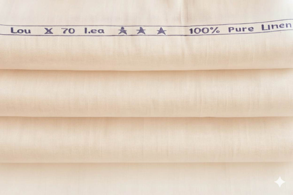 Butter Peach Pure Cotton Linen Fabric (70 lea)