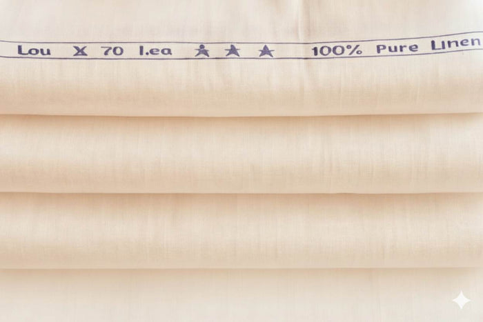 Butter Peach 100% Pure Cotton Linen Fabric (70 lea)