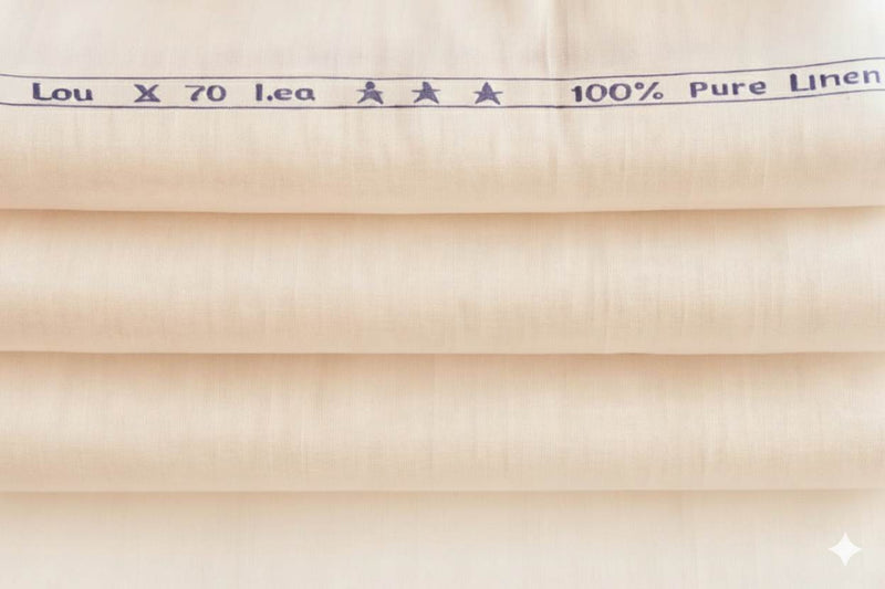 Butter Peach 100% Pure Cotton Linen Fabric (70 lea)