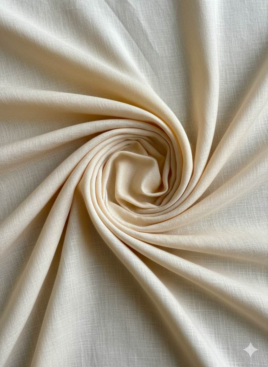 Butter Peach Pure Cotton Linen Fabric (70 lea)