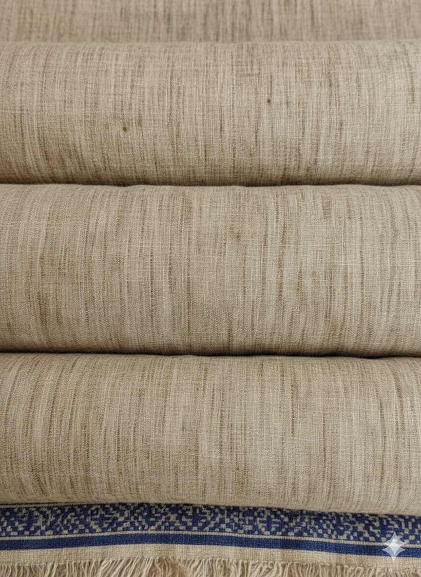 Beige 100% Pure Rich cotton Shirting Fabric