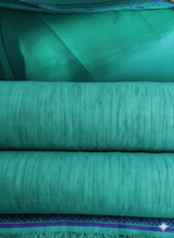 Peacock Green & Blue Two-tone Premium Cotton Linen Fabric