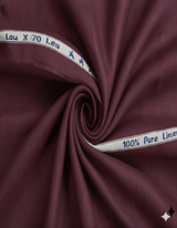 Maroon 100% Pure Cotton Linen Fabric (70 lea)