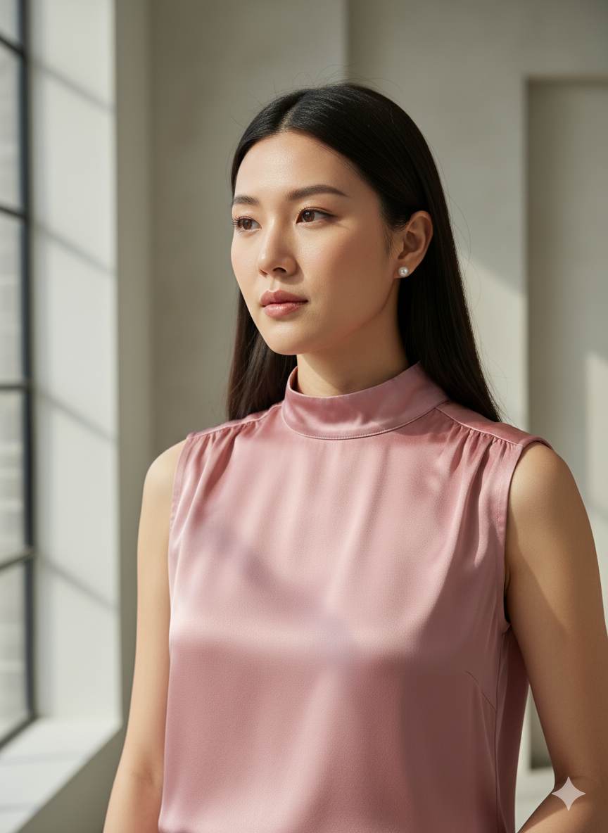 Pink Imported Armani Satin Fabric (Big width)