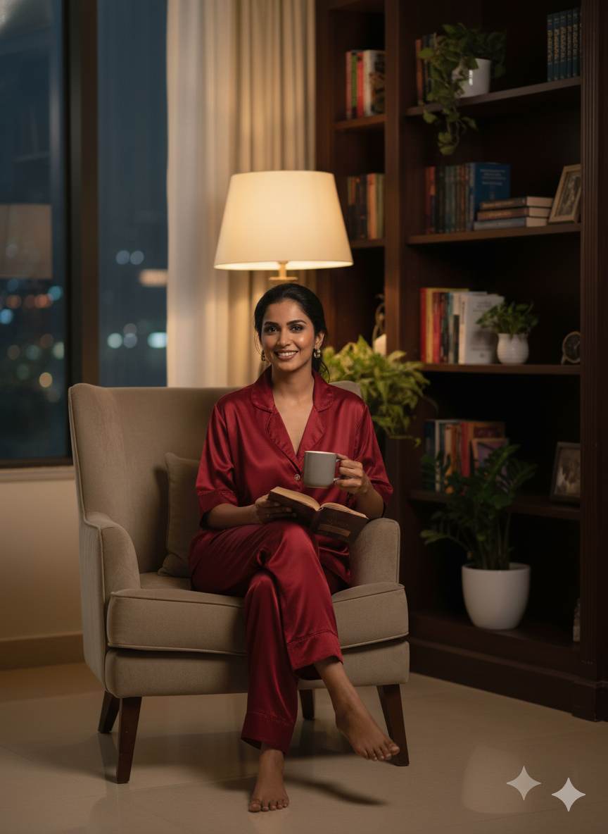 Red Imported Armani Satin Fabric (Big width)