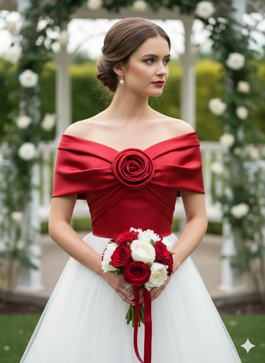 Red Imported Armani Satin Fabric (Big width)