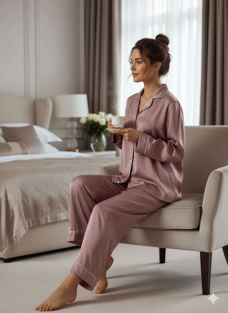 Dusty Pink Imported Armani Satin Fabric (Big width)