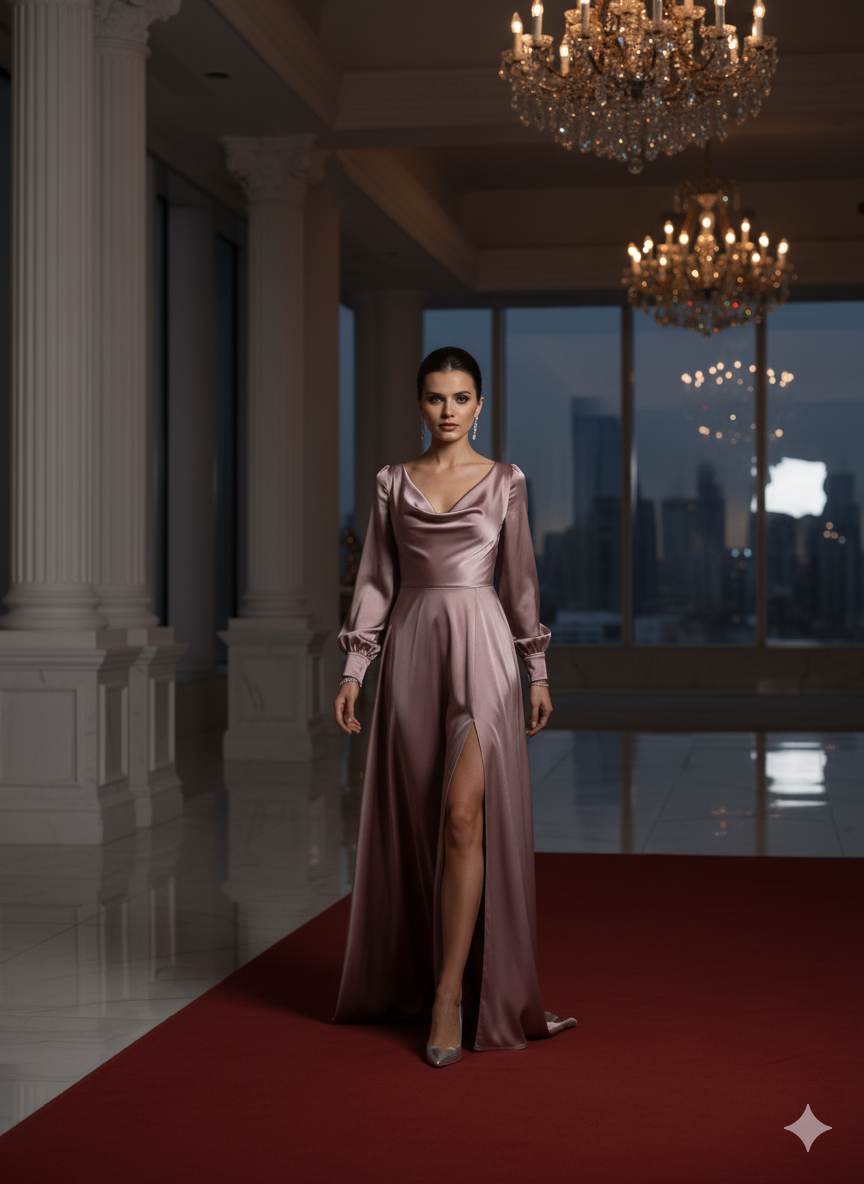 Dusty Pink Imported Armani Satin Fabric (Big width)