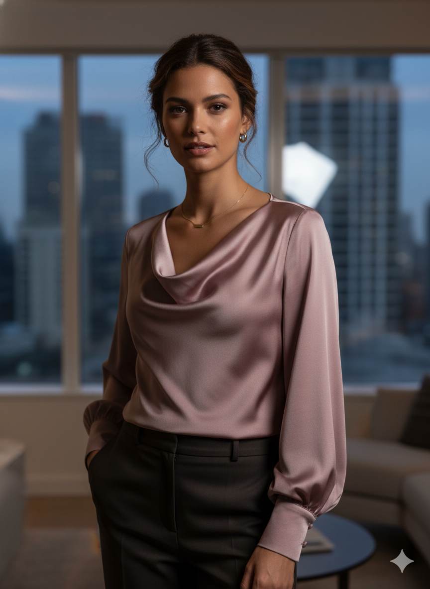 Dusty Pink Imported Armani Satin Fabric (Big width)