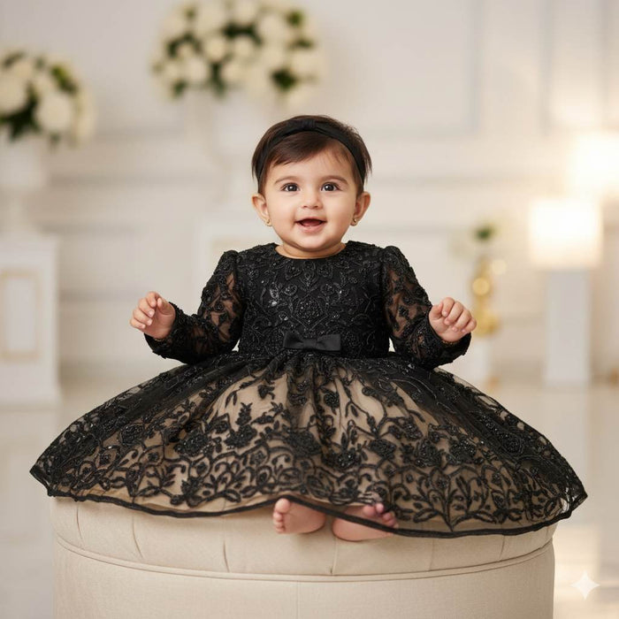 Imported Black Handwork Net Fabric