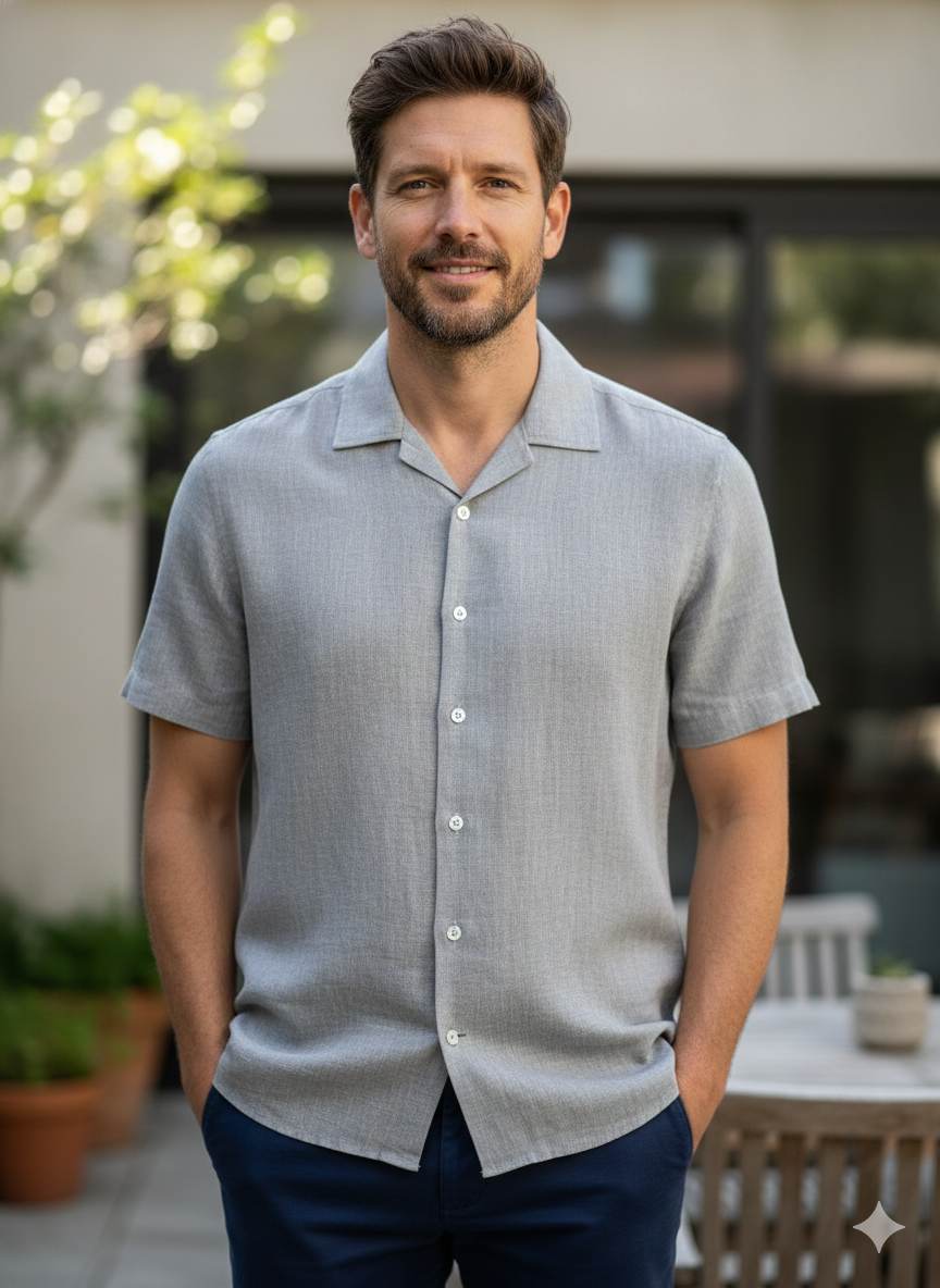 Grey 100% Pure Natural Linen Fabric (0% Cotton)