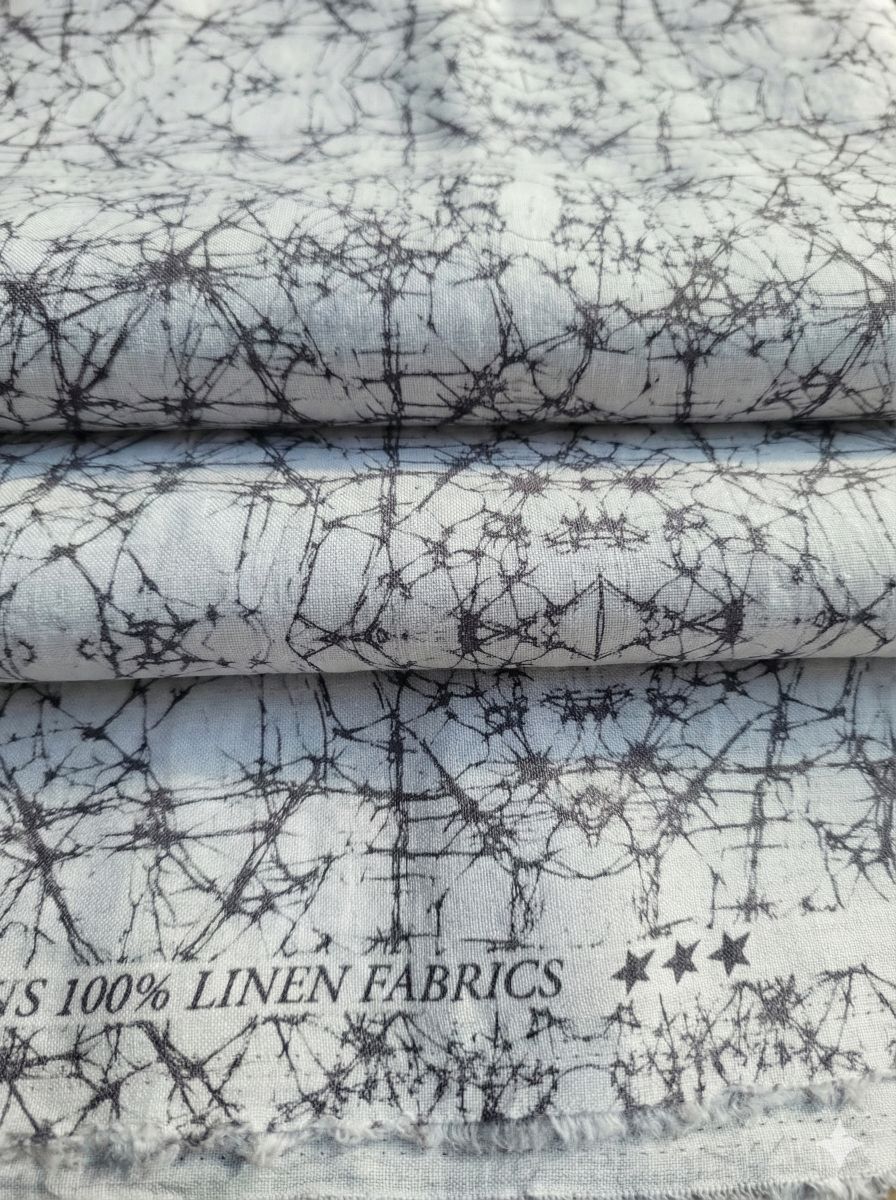 Off white & grey Digital print Pure linen (No cotton )