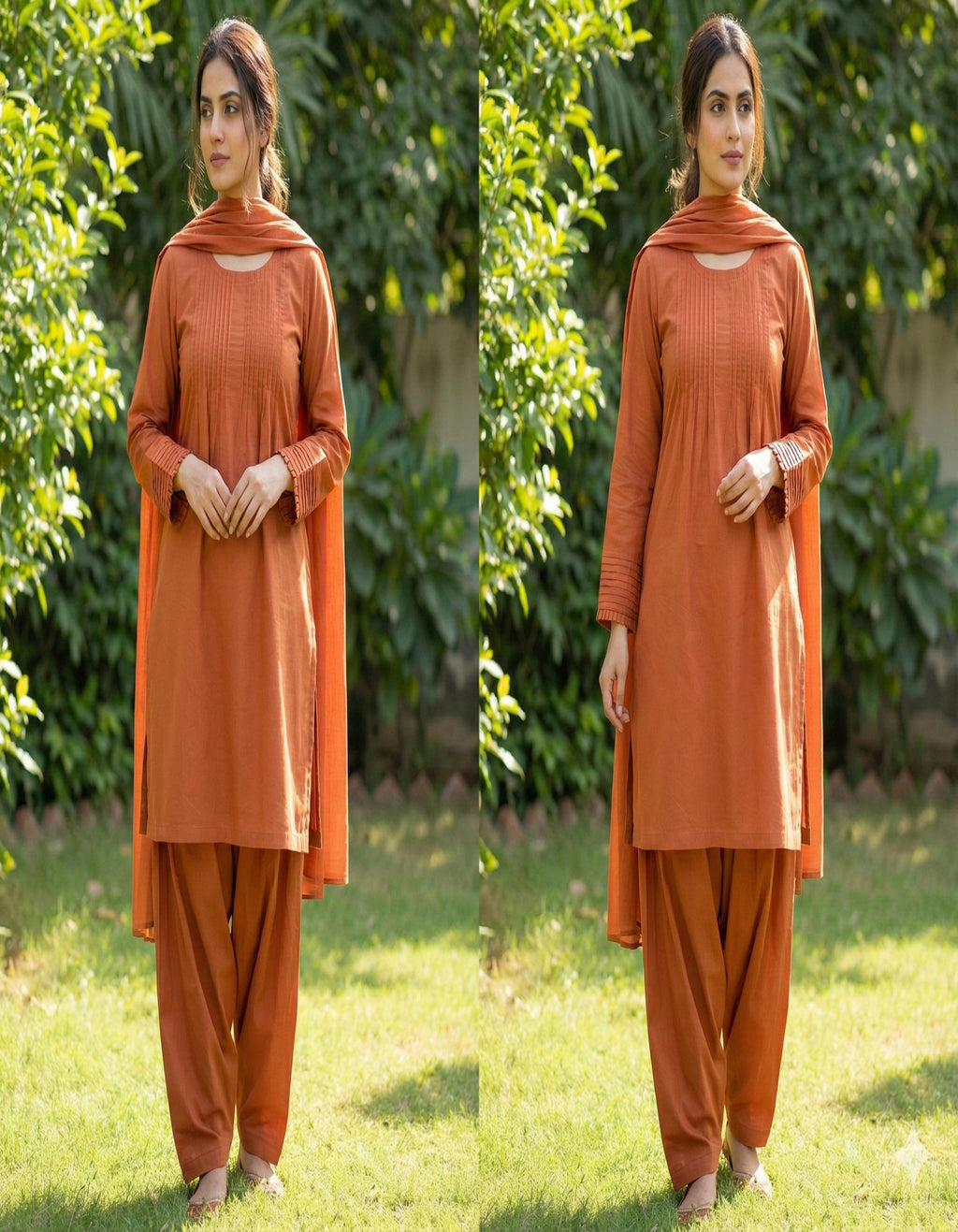 Brick Brown Mul Cotton Fabric