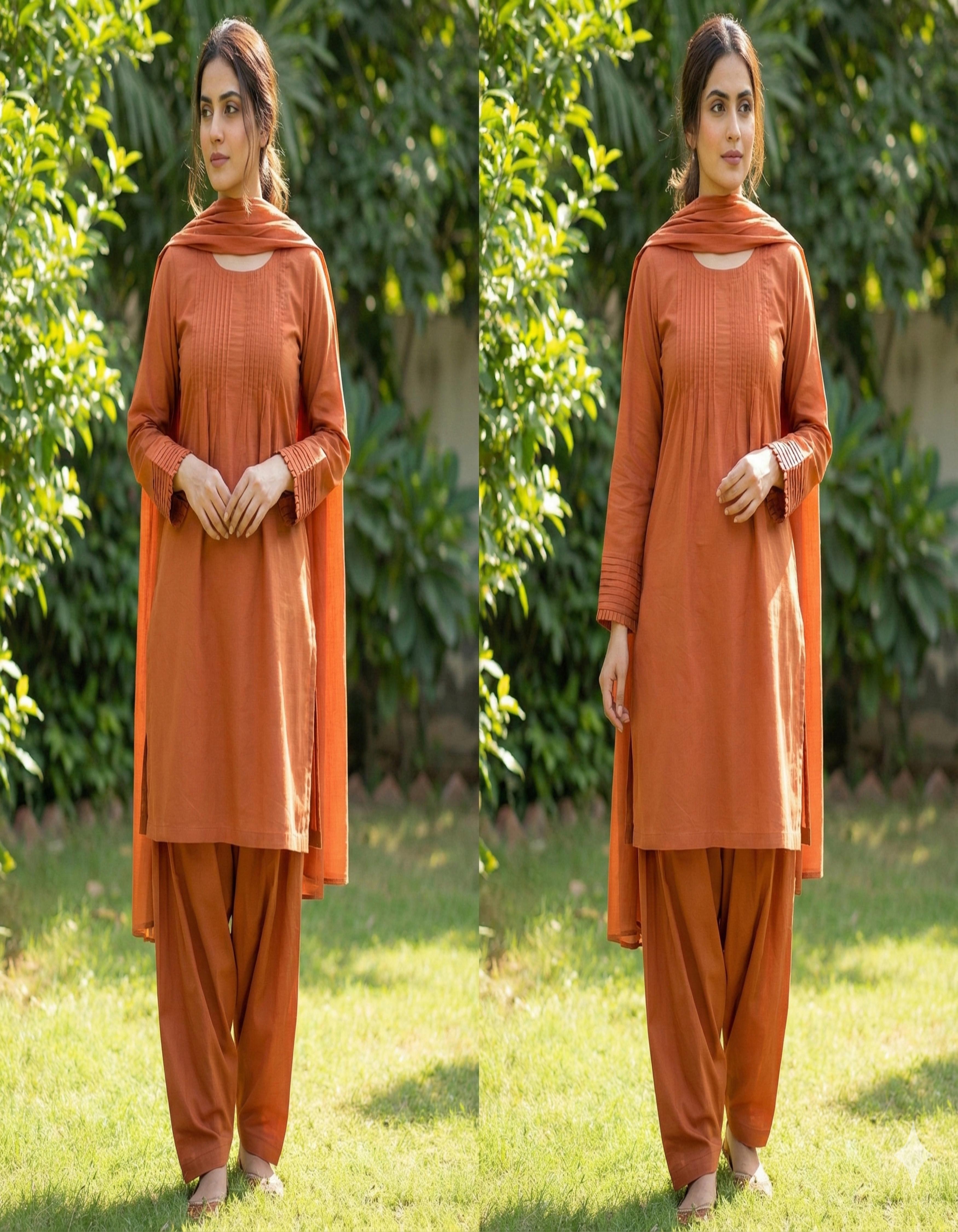 Brick Brown Mul Cotton Fabric