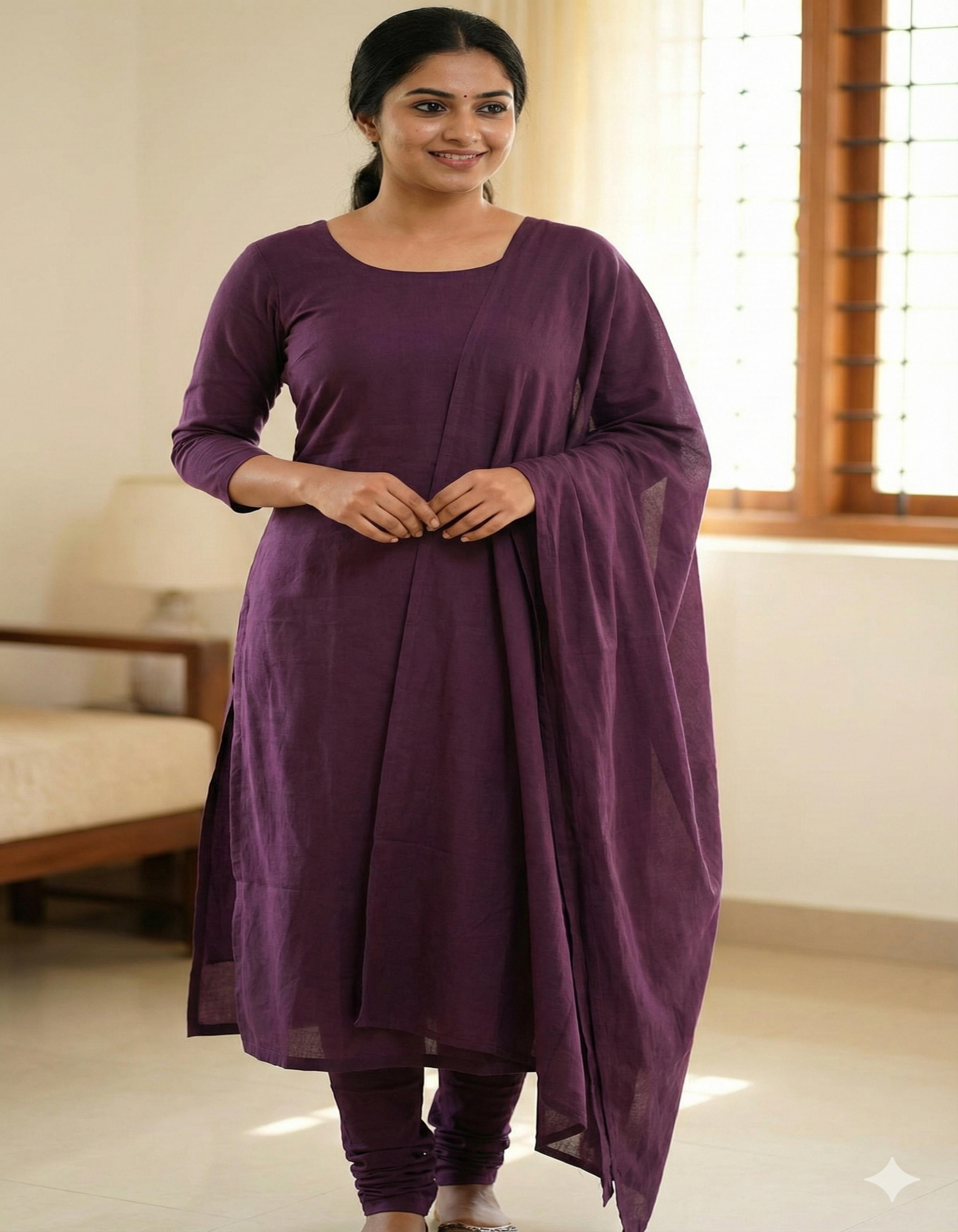 Purple Mal cotton Fabric