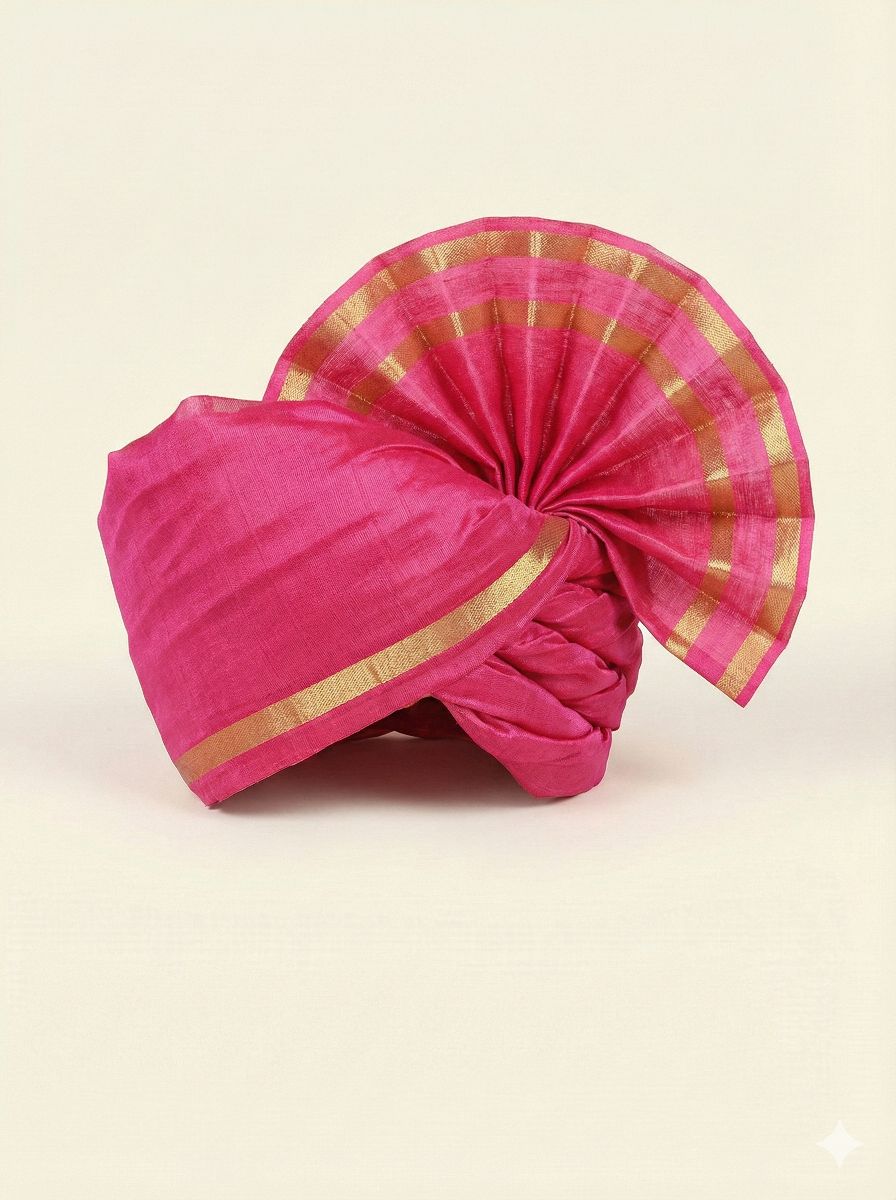 Hot Pink Plain Chanderi Silk Fabric