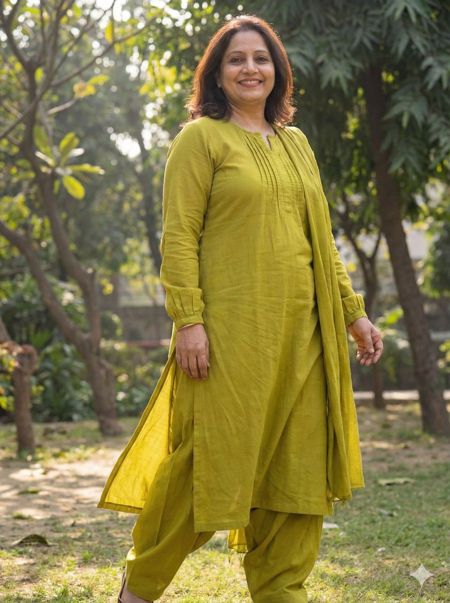 Yellowish Green Mal cotton