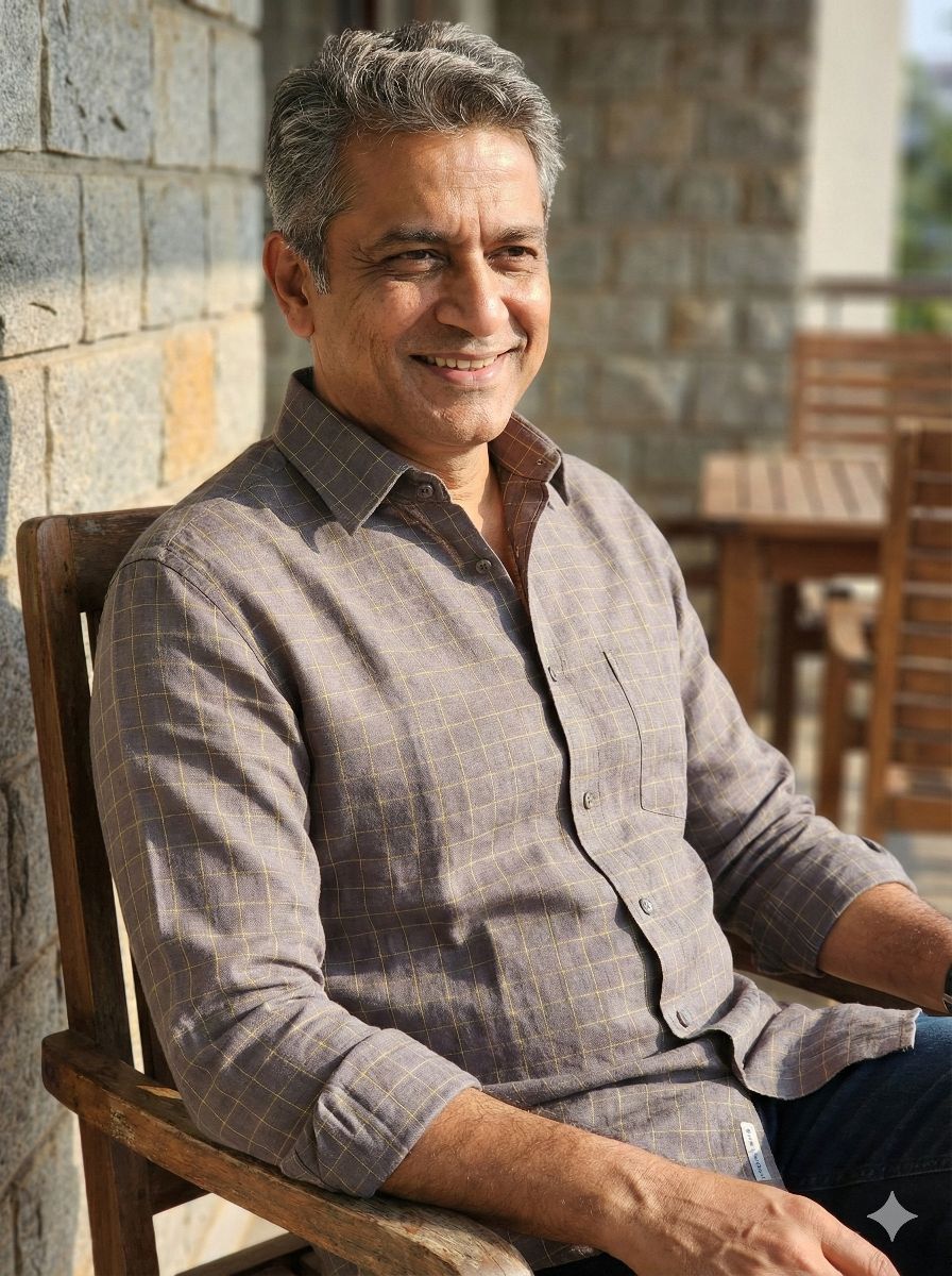 Yellow Checks on Grey color 100% Pure Linen Fabric (0% Cotton)