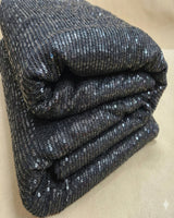 Black Net Fabric with Tone-to-Tone Sequence Work