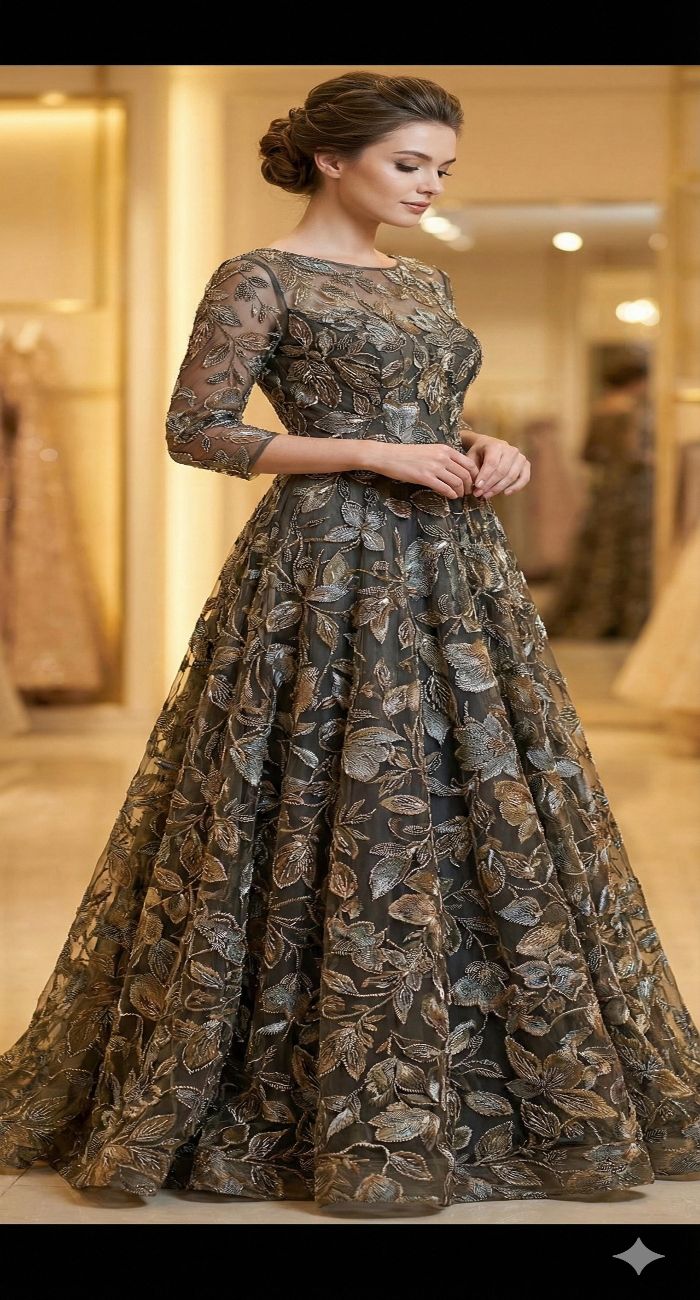 Mehndi Green Imported Net Fabric with Hand Embroidery Allover Jaal