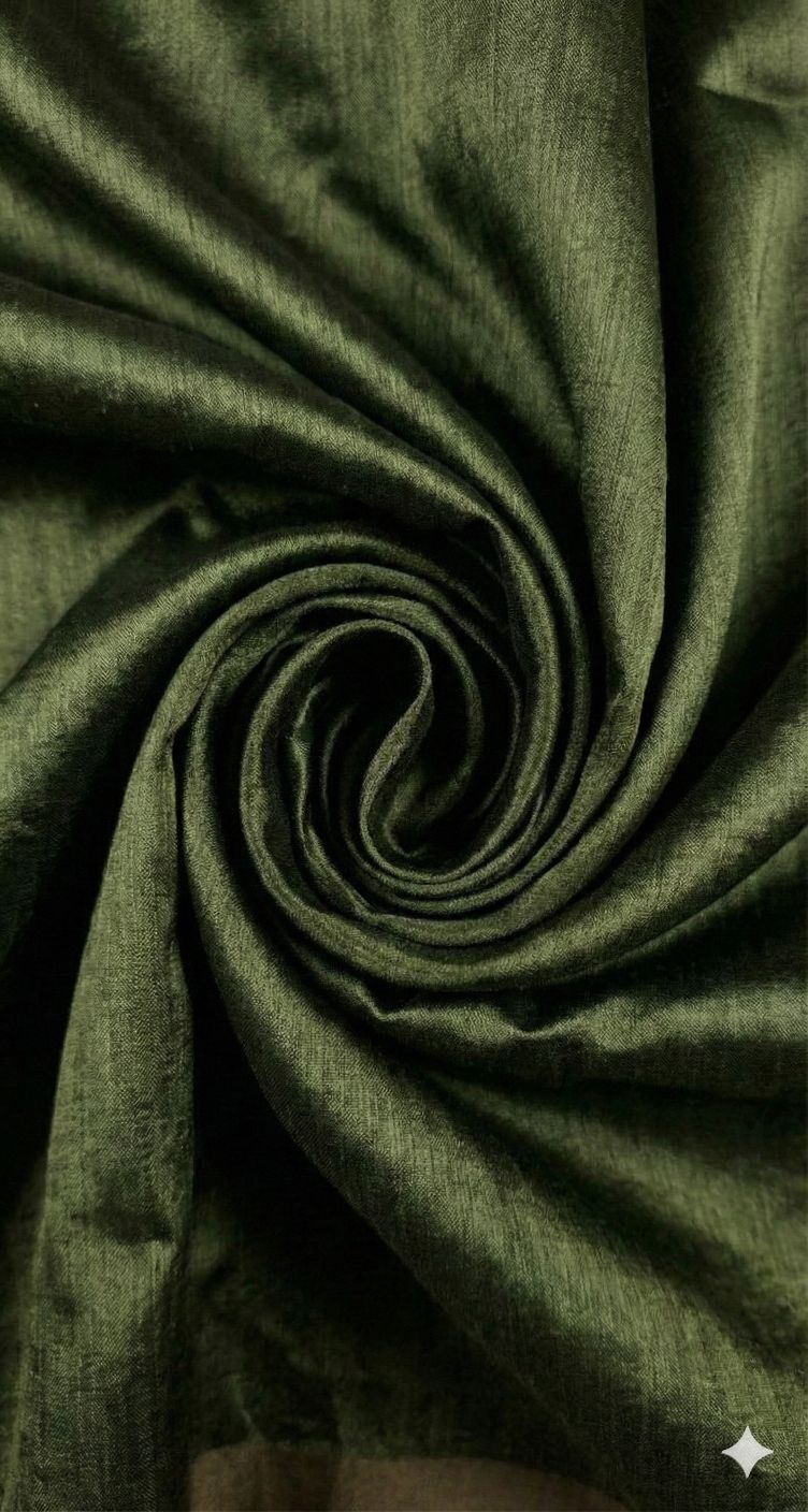Mehandi green Chanderi Silk fabric
