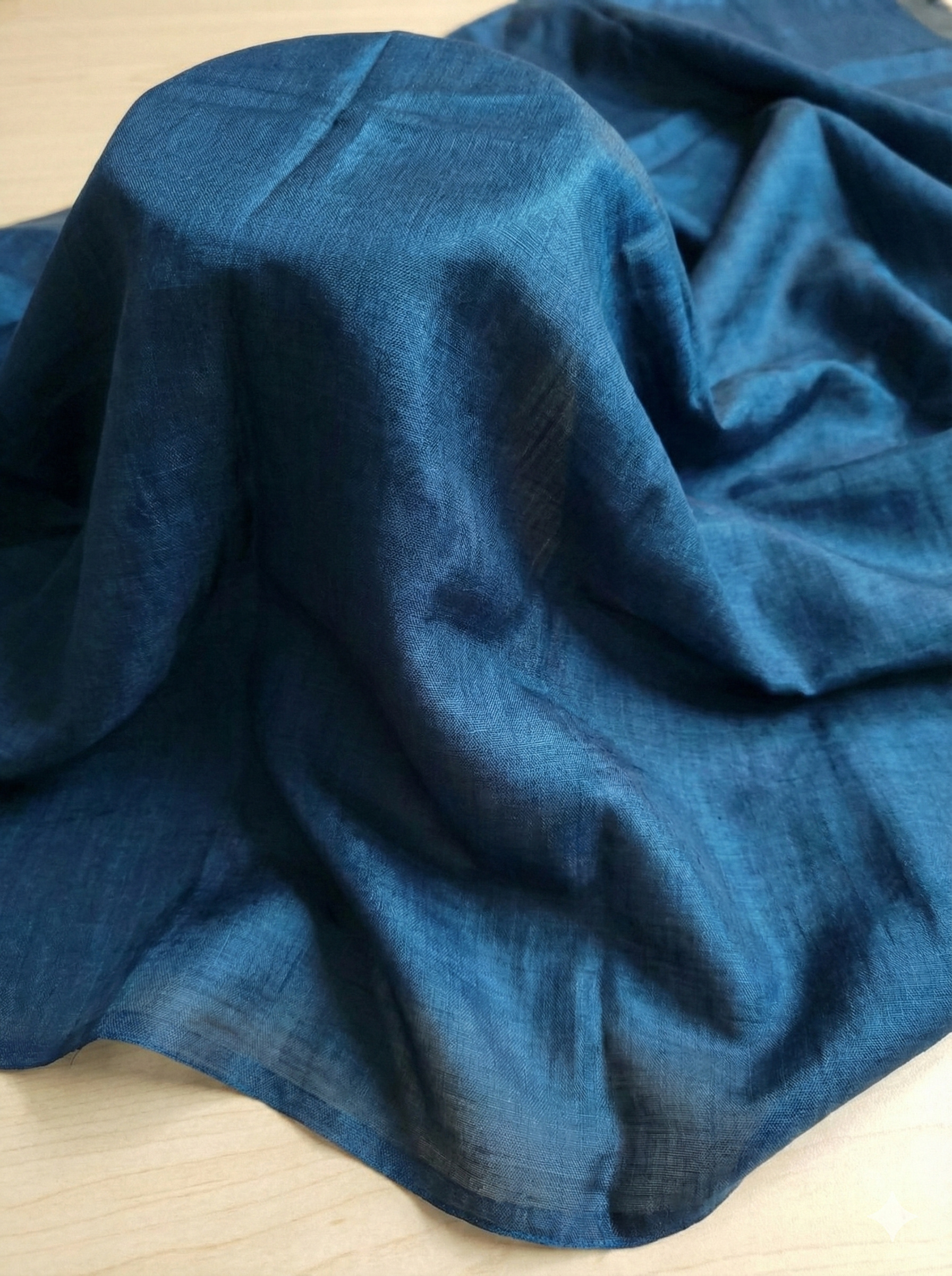 Deep blue Chanderi Silk