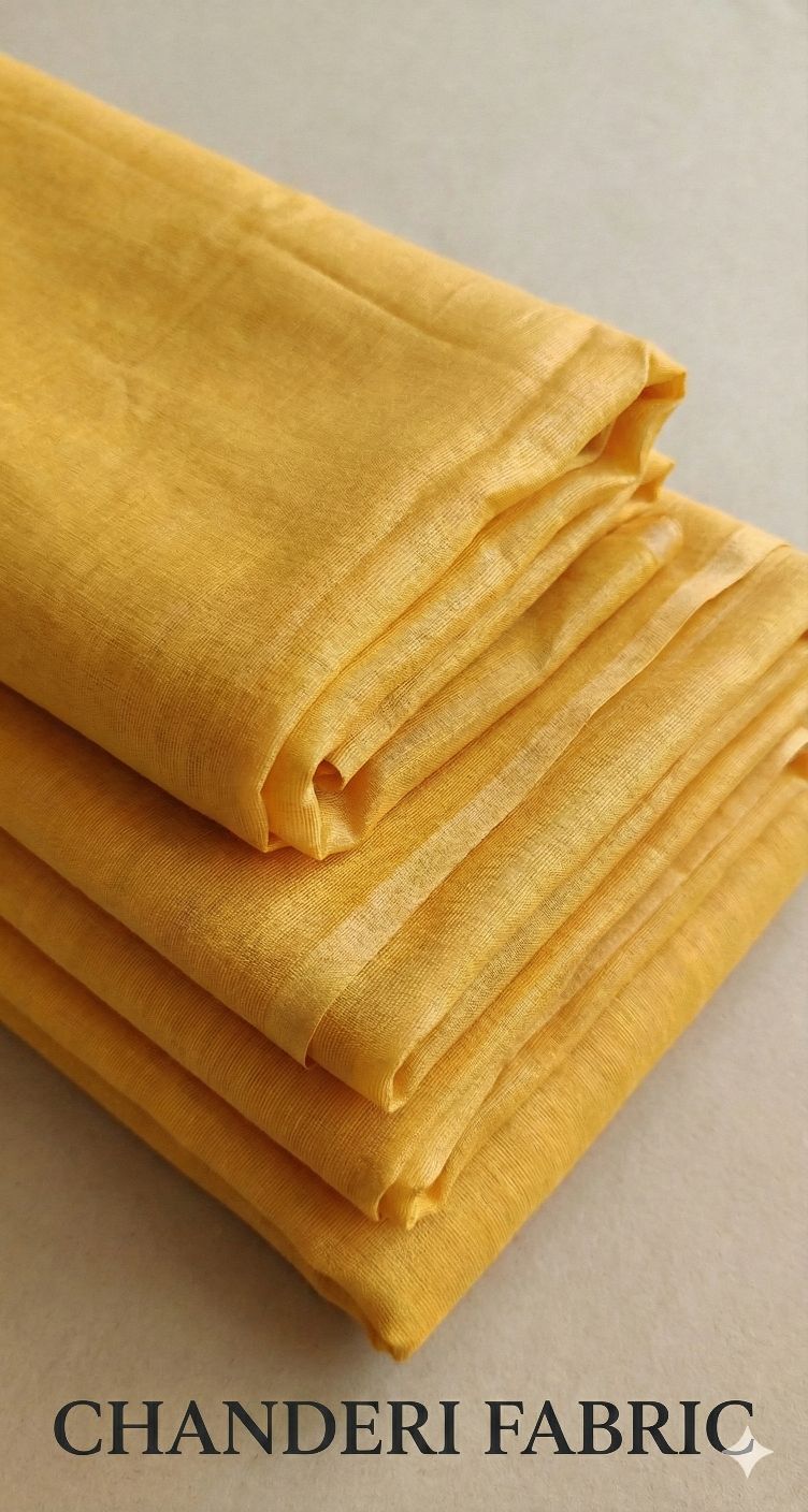 Yellow Chanderi fabric