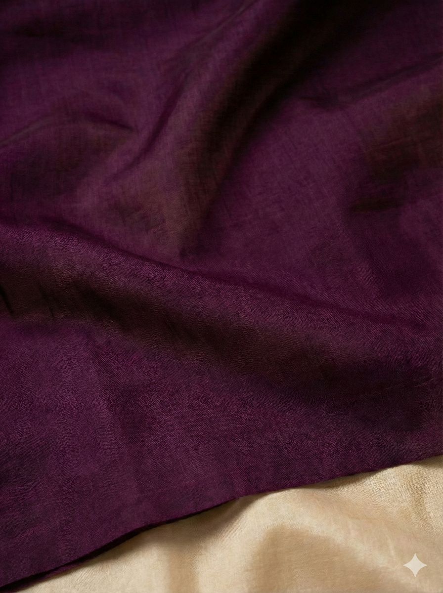 Wine colour Chanderi Silk Fabric