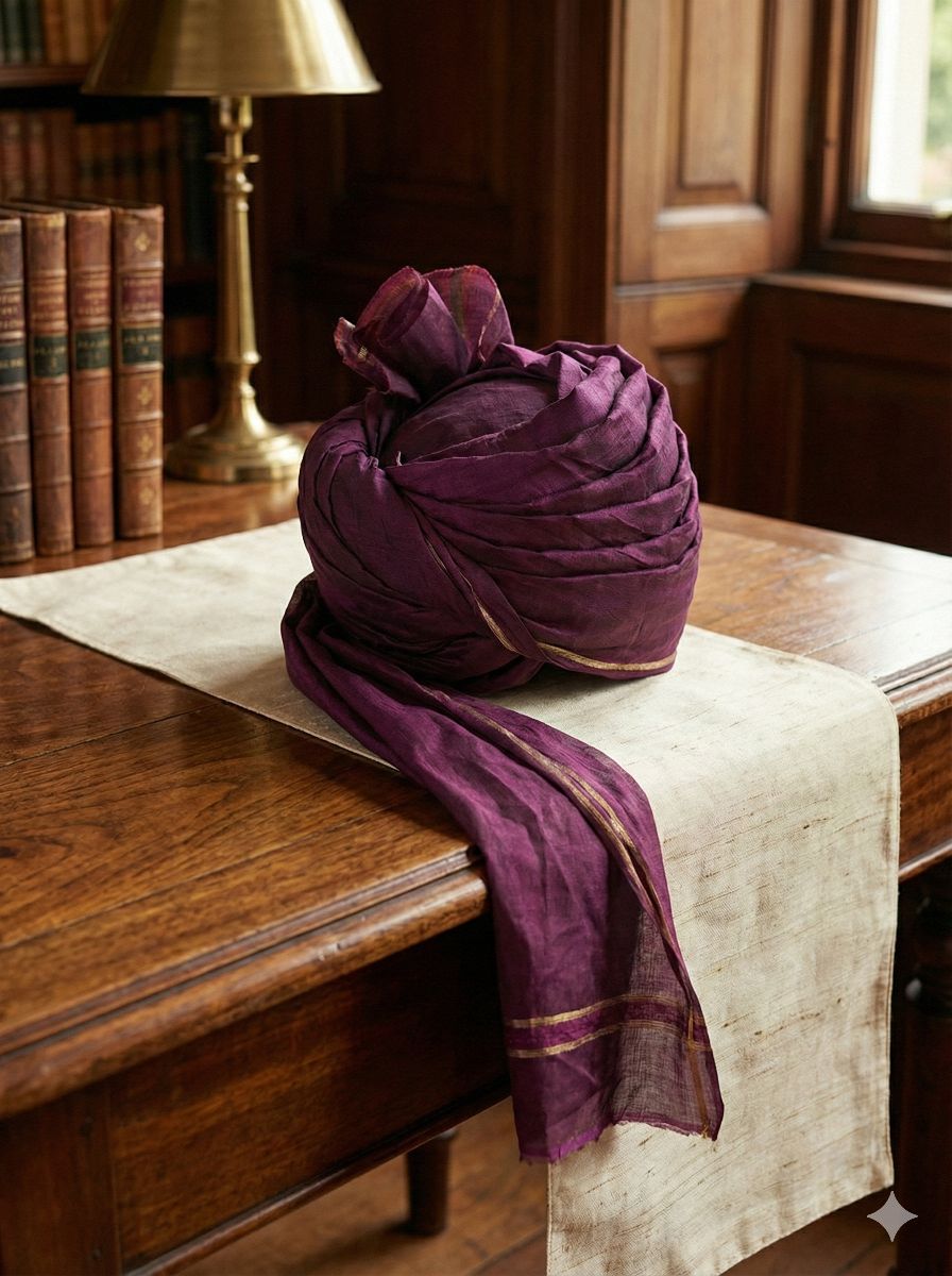 Wine colour Chanderi Silk Fabric
