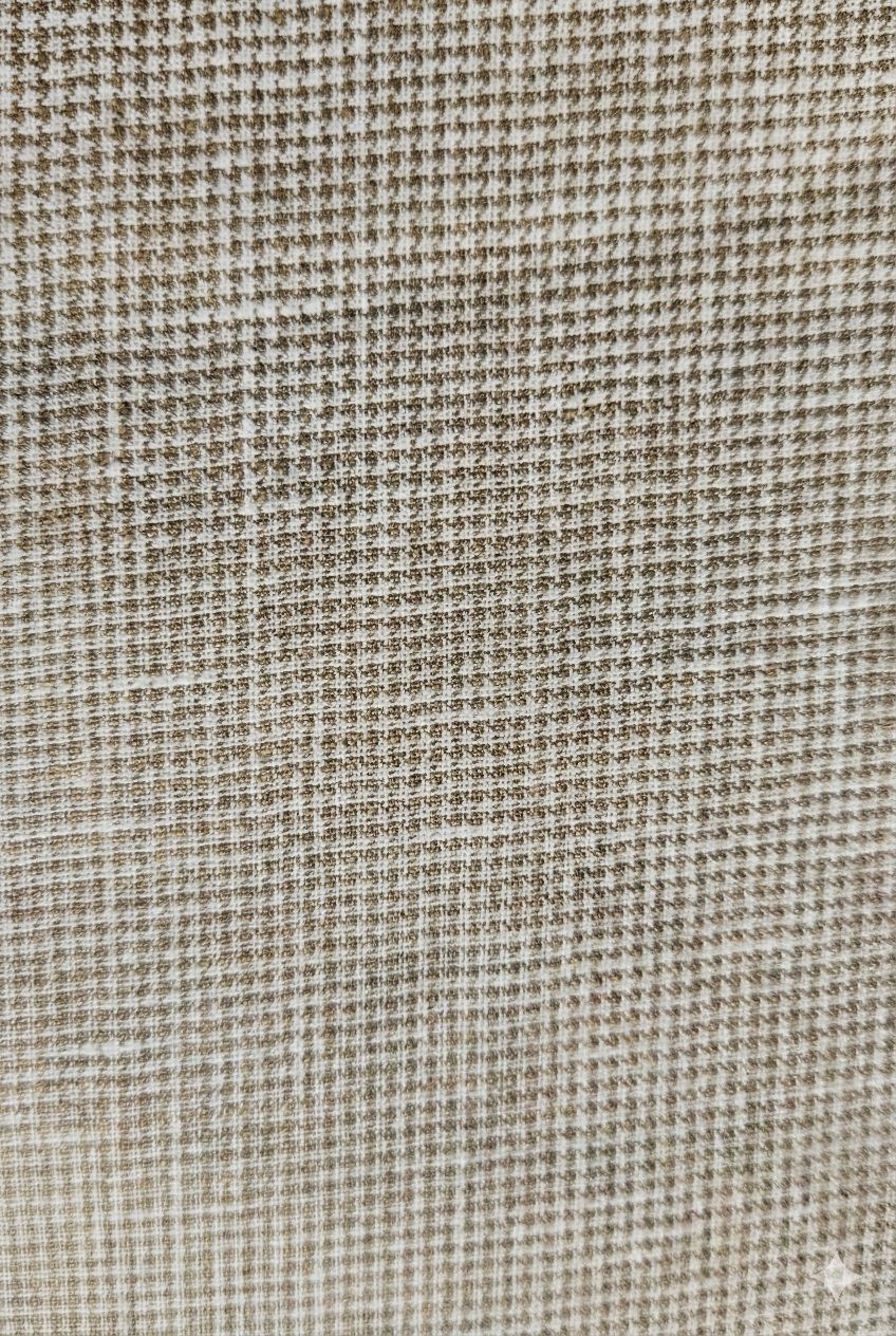 Khakee and White small checks cotton Linen (60 Lea)
