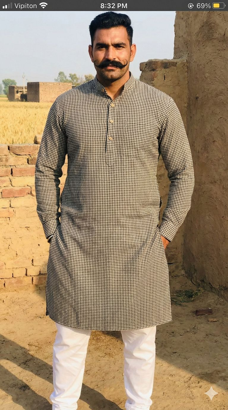 Black and White small checks cotton Linen (60 Lea)