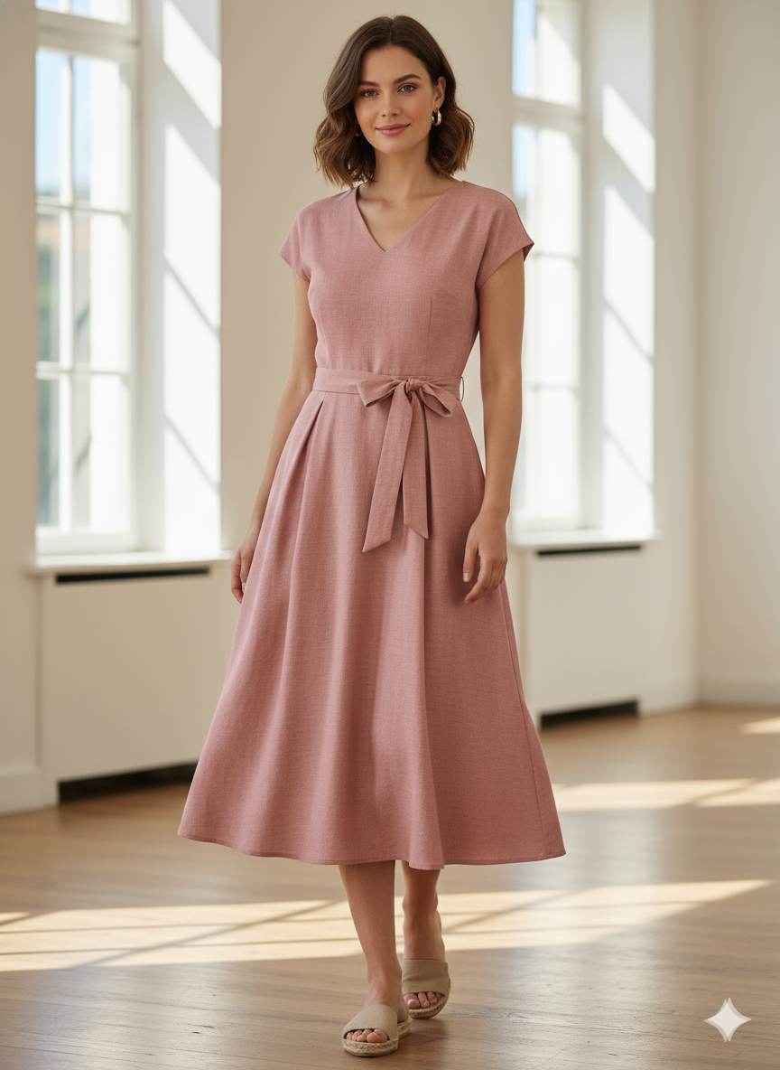 Peach-ish Pink 70 Lea 100% Pure Cotton Linen Fabric