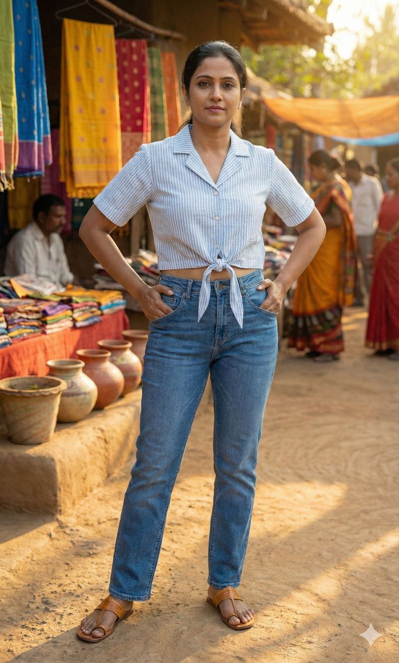 Light Blue Premium Cotton Linen Fabric with white horizontal lines (60 lea)